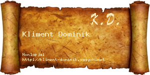Kliment Dominik névjegykártya